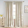 Ebern Designs Natural Boho Linen Curtains for Living Room, Jacquard ...